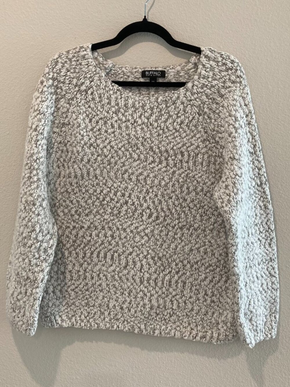 Buffalo David Bitton Gray White Eyelash Chenille Sweater XXL